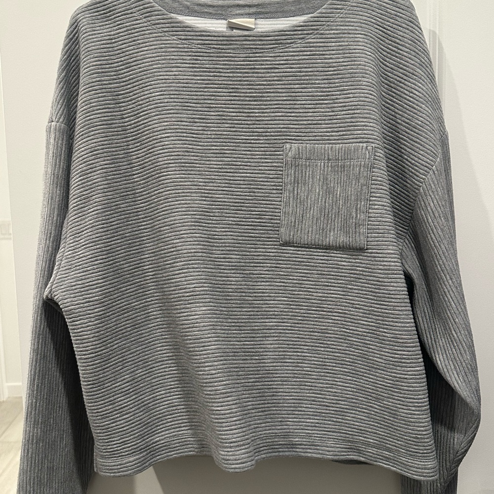 a new day Gray Ribbed Sweater
